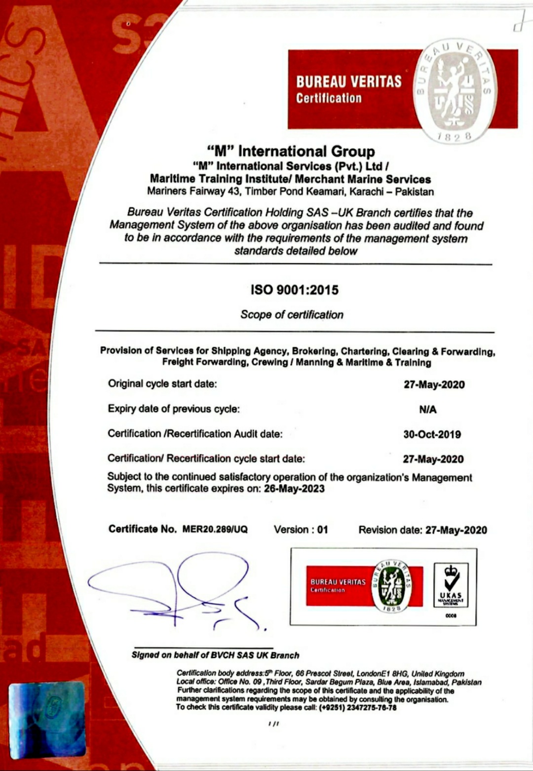 iso 9001 quality certification maritime training institite